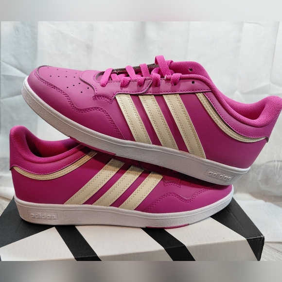 NEW Adidas Women's Hoops 4.0 White & Cream Full Leather Upper SIZE 9.5 Sneakers - Picture 13 of 15